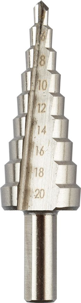 GRAPHITE Spiralnut Stufenbohrer aus Titan HSS 4-20mm - Kegelbohrer, Schälbohrer ideal für Blech, Kunststoff und Holz - Schneiden Mehrlochbohrer, ...