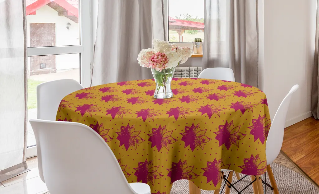 Tovaglia Circolare ABAKUHAUS 150cm - Design Floral Grunge Chic