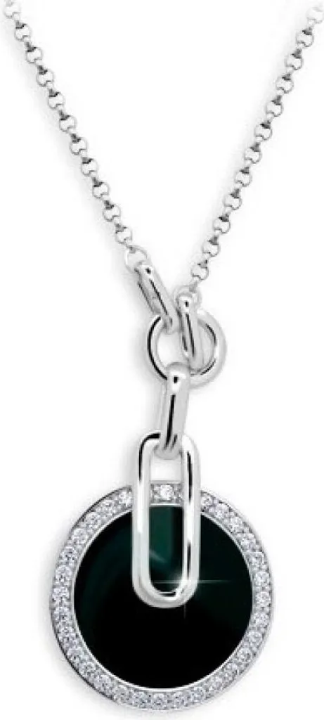 Collier en argent véritable pour femme avec pendentif serti de zircons
