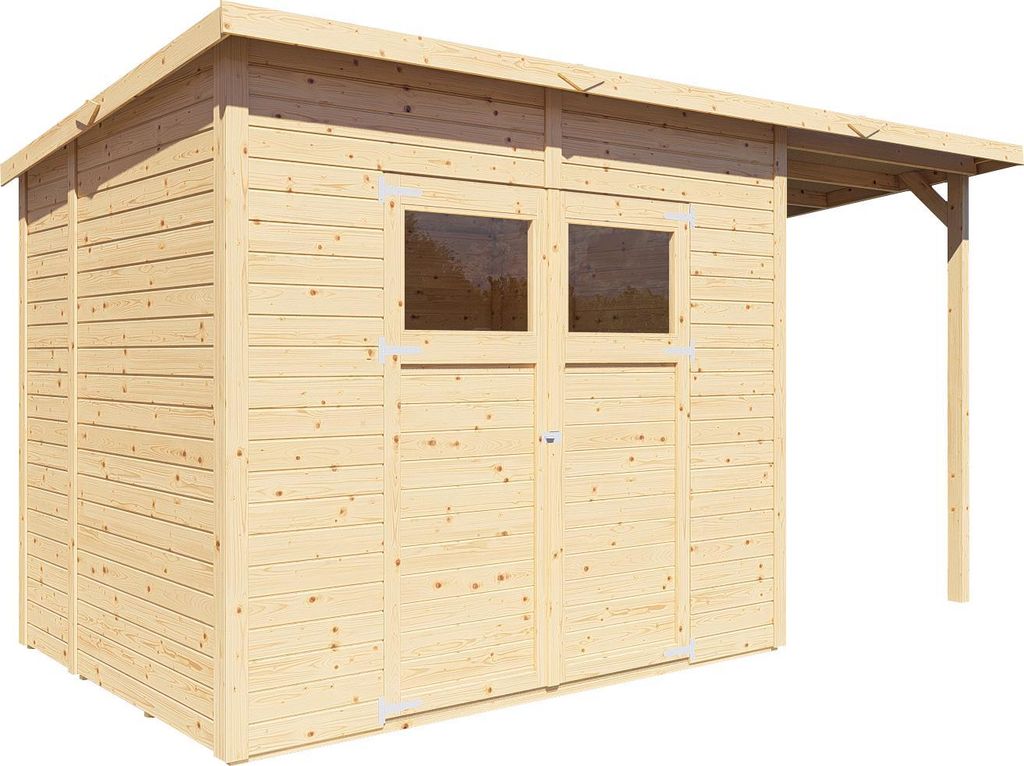 Gartenhaus Marksburg 3 mit Anbau natur Produktbild 