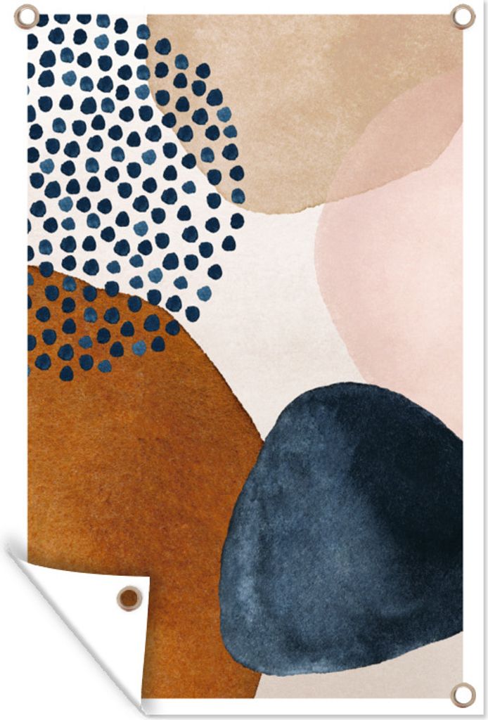 MuchoWow 40x60 cm Outdoor-Poster Gartendeko Sichtschutz Garten Poster für den Garten Aquarell - Abstrakt - Punkte