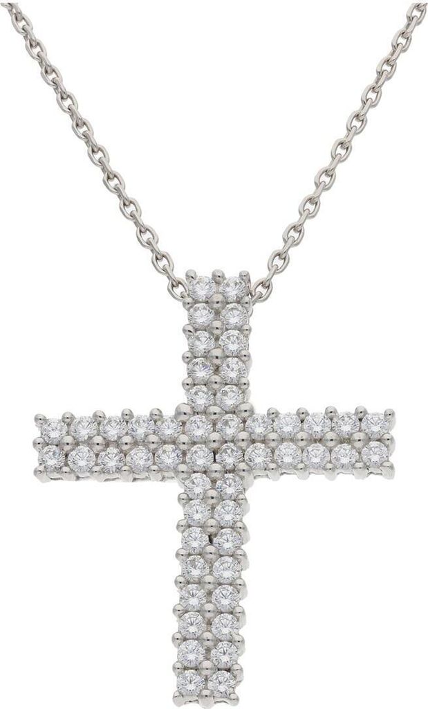 JuwelmaLux Anhänger 925/000 Sterling Silber Kreuz mit synth. Zirkonia JL30-02-3940