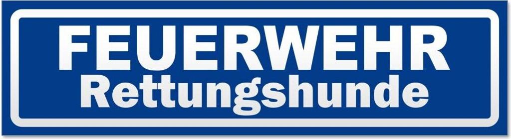 Kiwistar - Autoaufkleber - Verkehrsblau - 45 x 12 cm - Feuerwehr Rettungshunde invertiert - Hinweis Aufkleber Sticker für Auto, Kfz, Fahrrad, PKW,...