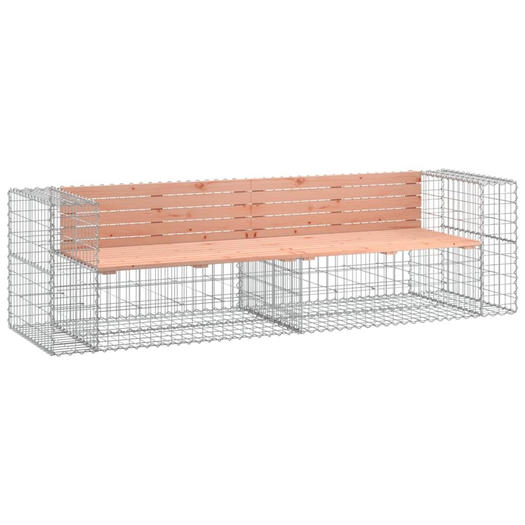 vidaXL Banc de jardin en gabions 244x71x65,5 cm Bois massif Image du produit 