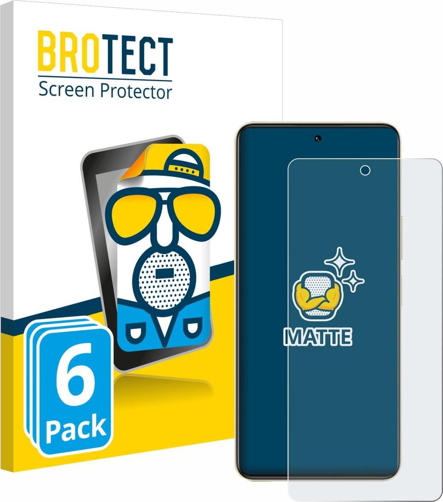 6x BROTECT Schutzfolie für Vivo Y36 Displayschutz Displayschutzfolie Folie Matt Entspiegelungsfolie