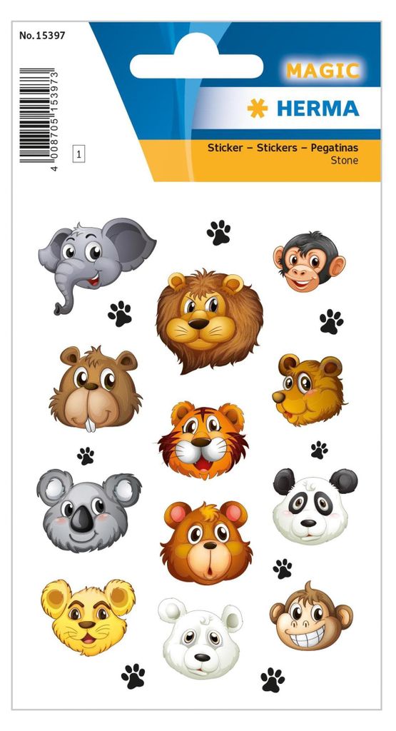 HERMA Sticker MAGIC Tiergesichter Stone