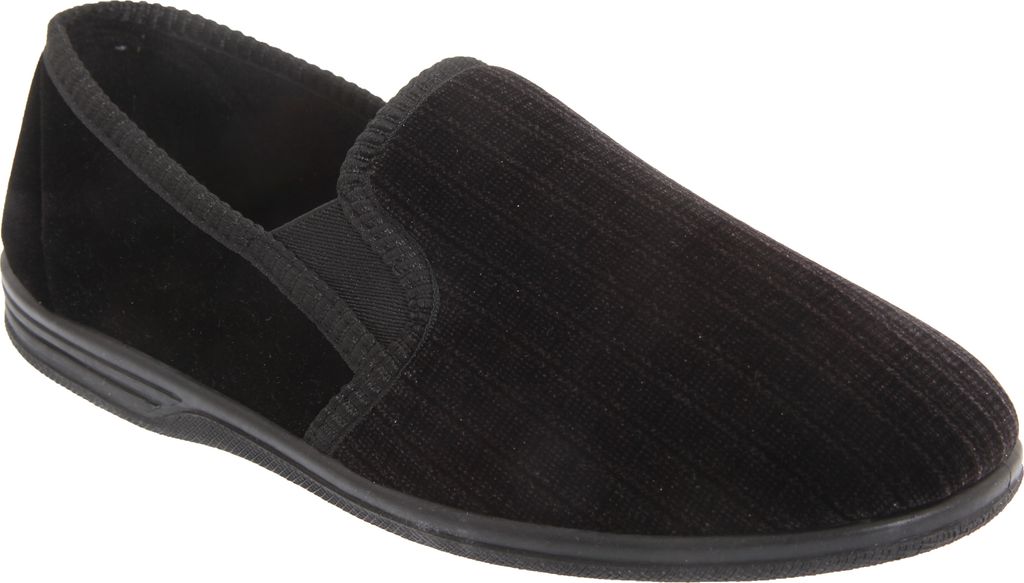 Zedzzz Herren Richard Hausschuhe / Pantoffeln, gemustert DF835 (44 EUR) (Schwarz)