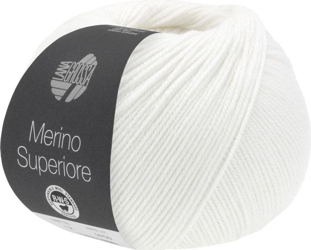 Lana Grossa Merino Superiore 001 Weiß 50g