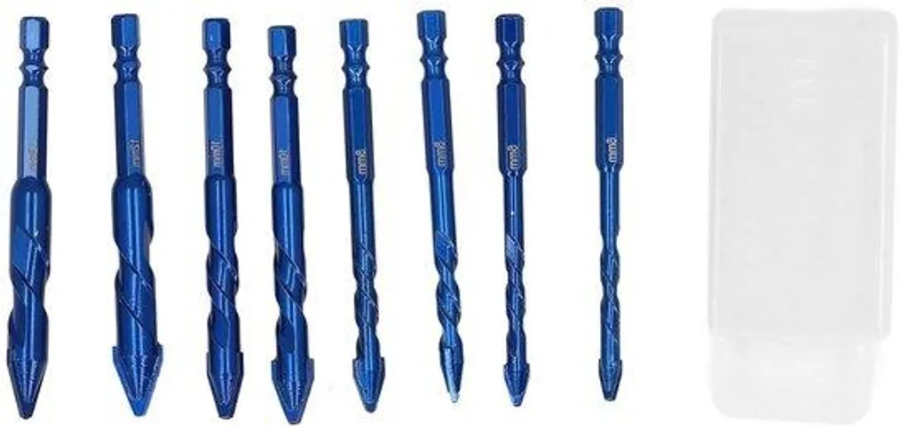 Forets excentriques anti-fissure pour pierre et verre, pack de 8