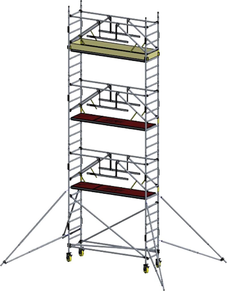 Alu Fahrgerüst Mod. D neue Norm SAFE - Breite: 0,70 m - Gerüstl.: 2,50 m, Arbeitsh.: 8,30 m