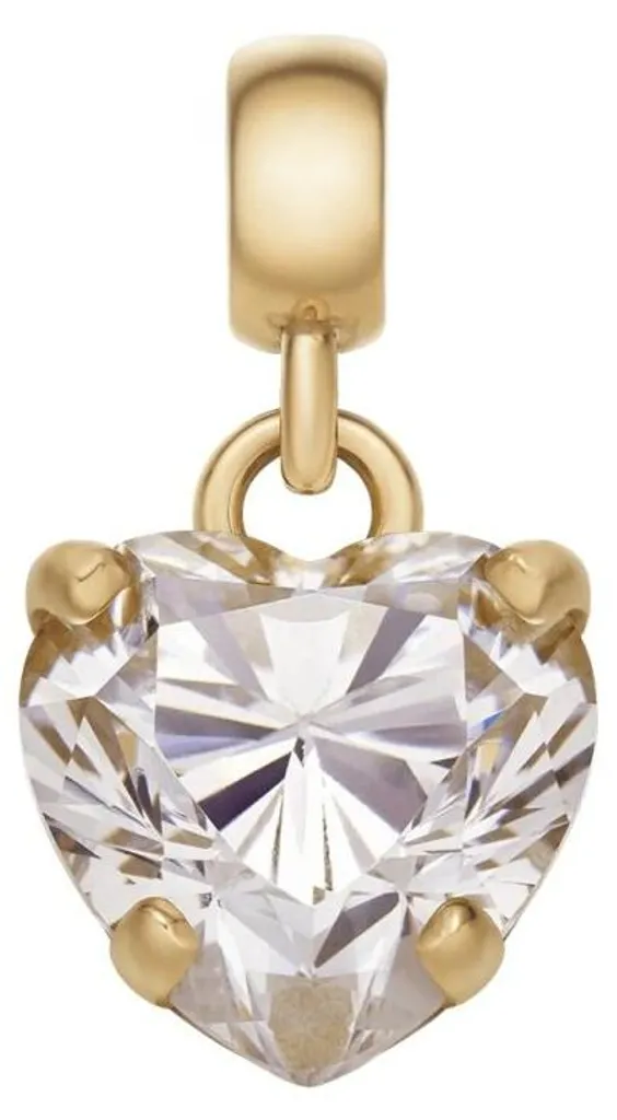 Pendentif plaqué or avec cœur transparent DW00400429 pour femme