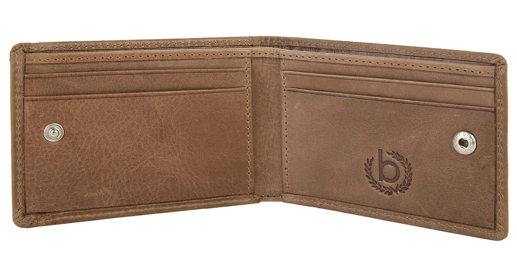Porte-monnaie Volo bugatti en cuir véritable Cognac avec zip robuste - 9