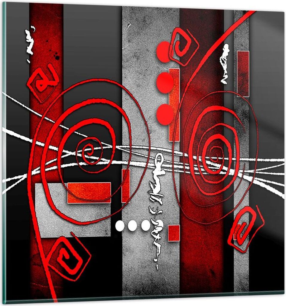 Bilder auf glas - Grafik geometrische figuren kreis - 60x60cm - Glasbilder - Wandbilder - Kunstdruck - zum Aufhängen bereit - Wanddekoration aus G...