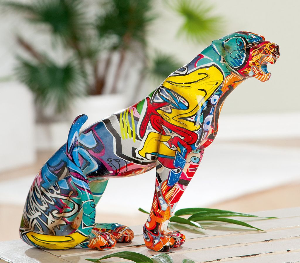 Gilde Figur, Gepard, "Street Art", Graffiti, Kunstharz, Produktbild 