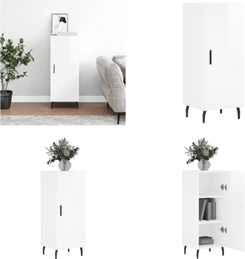 Mobile Contenitore Bianco Lucido vidaXL 34x34x90 cm | Pratico e Robusto