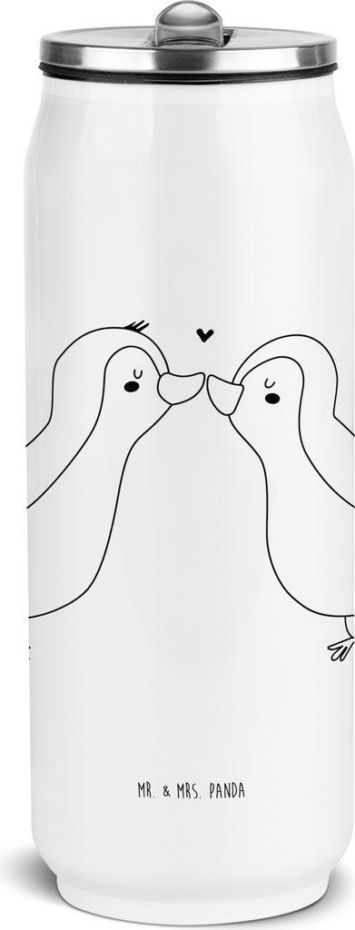 Mr. & Mrs. Panda outdoor trinkflasche Pinguin Liebe - Weiß - Geschenk, Wasserflasche, Freundin, Sportflasche, Hochzeitstag, Liebesspruch, Vertraut...