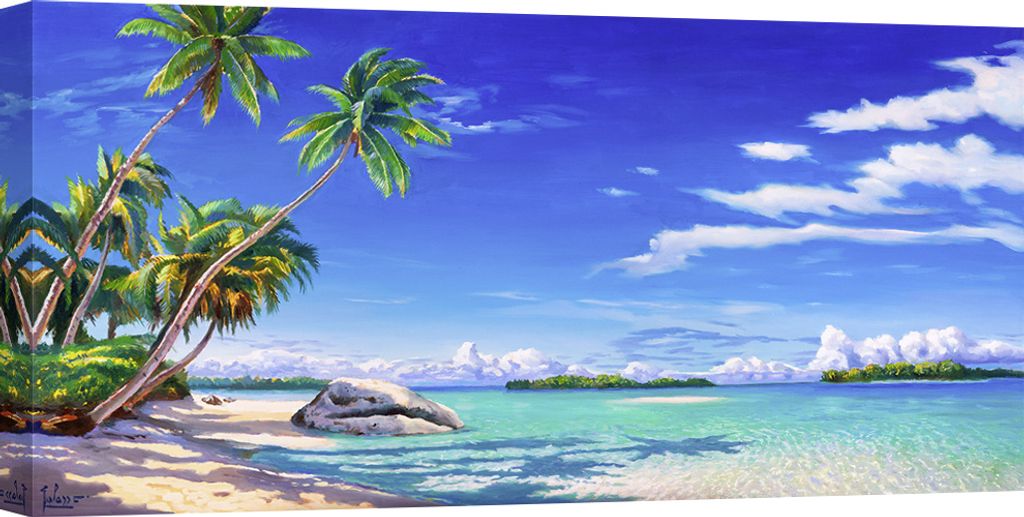 Leinwandbilder zum Thema Meer – Adriano Galasso, Tropischer Strand – 120x60 cm