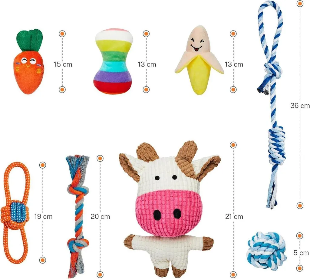 Set Giocattoli Toozey per Cani Piccoli: 8 Pezzi Resistenti e Divertenti - 6