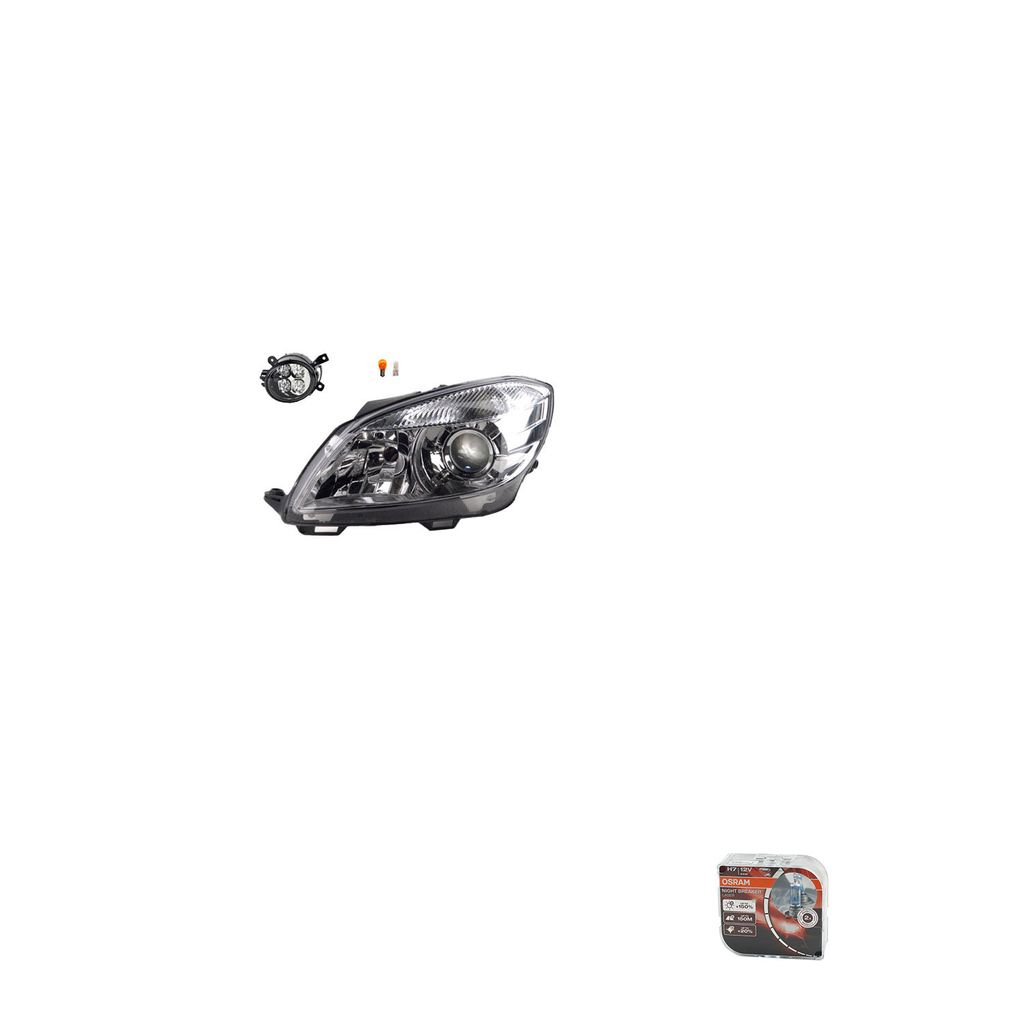 Johns, Scheinwerfer Osram Night Breaker Laser kompatibel zu Skoda Fabia 54 04/10- 12/14L 5J1941017D 5J1941015D 5J0941067