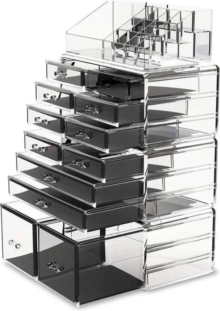 Rangement maquillage complet 12 pièces pour trier vos soins et bijoux