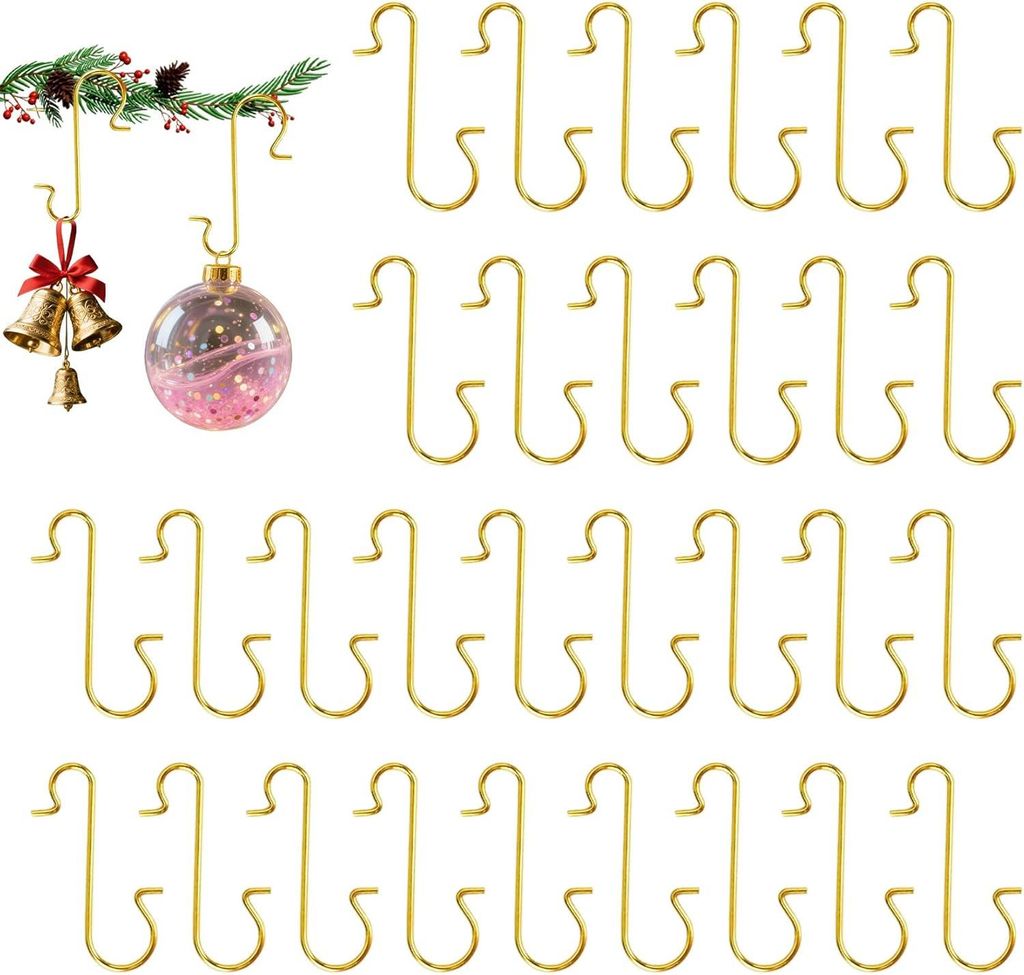 Packung mit 100 Weihnachtsbaumhaken zum Aufhängen von Kugeln, Girlanden und Dekorationen am Baum