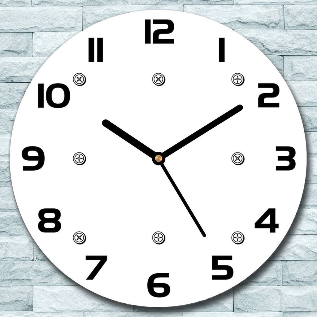 Wanduhr aus Glas Rund fi 30 Tasten Schwarz-Weiß Quarz Deko Schlafzimmer Büro