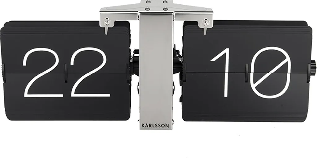Horloge Murale Flip Clock Noire - Style Nostalgique pour Salon Chic