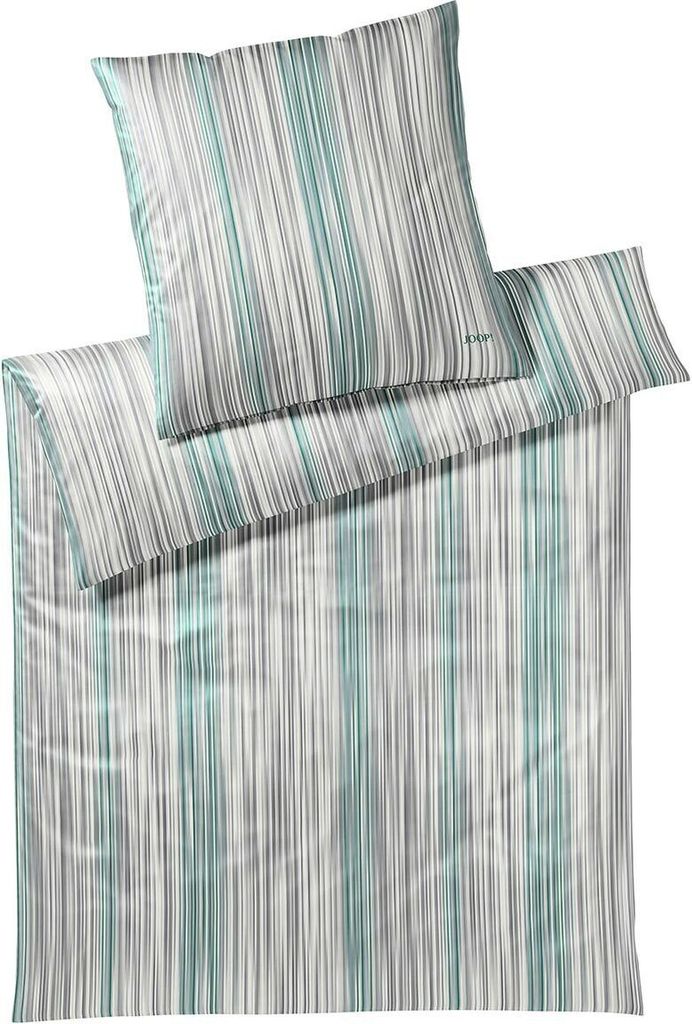 JOOP! Mako-Satin-Bettwäsche Pinstripe Farbe Jade Größe 200x220+2x80x80cm AL