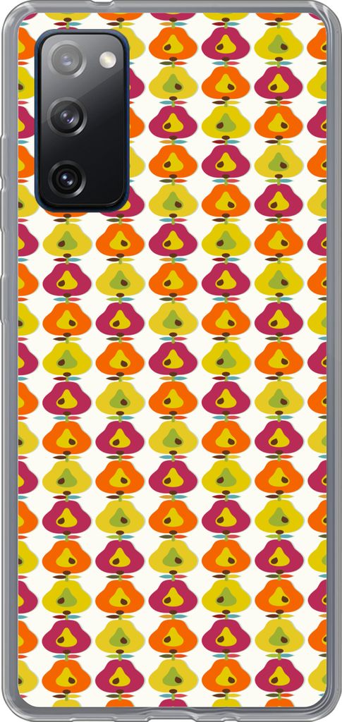 MuchoWow Handyhülle Schutzhülle Hülle für Telefoonhoesje Samsung Galaxy S20 FE Retro - Design - Birne - Obst Silikon Softcase Handy Hülle - ...