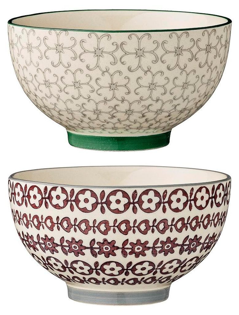 Bloomingville Karine Schüssel Ř 13,5 cm Green Steingut 2er Produktbild 