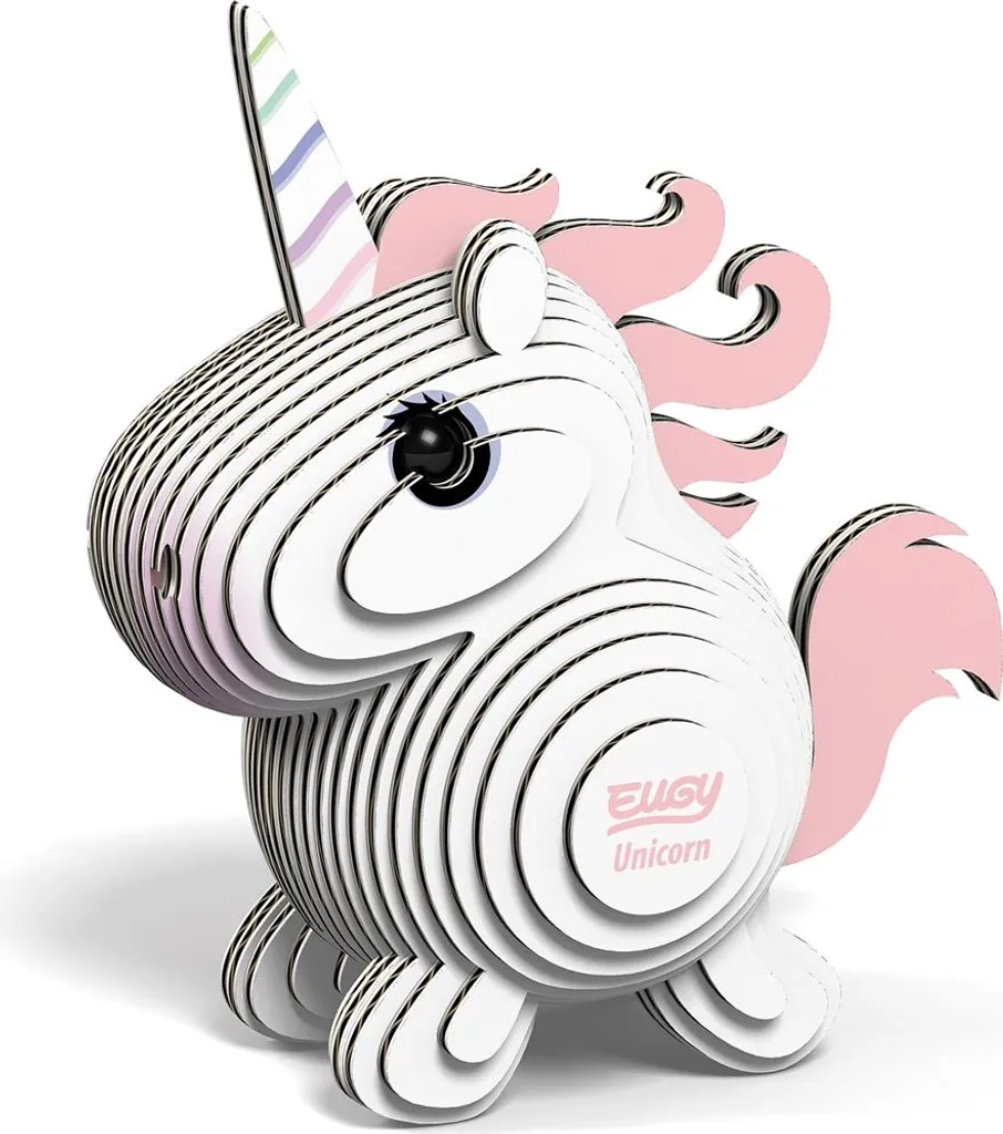 EUGY Kit di artigianato 3D unicorno rosa - figura animale 3D unica nel suo genere