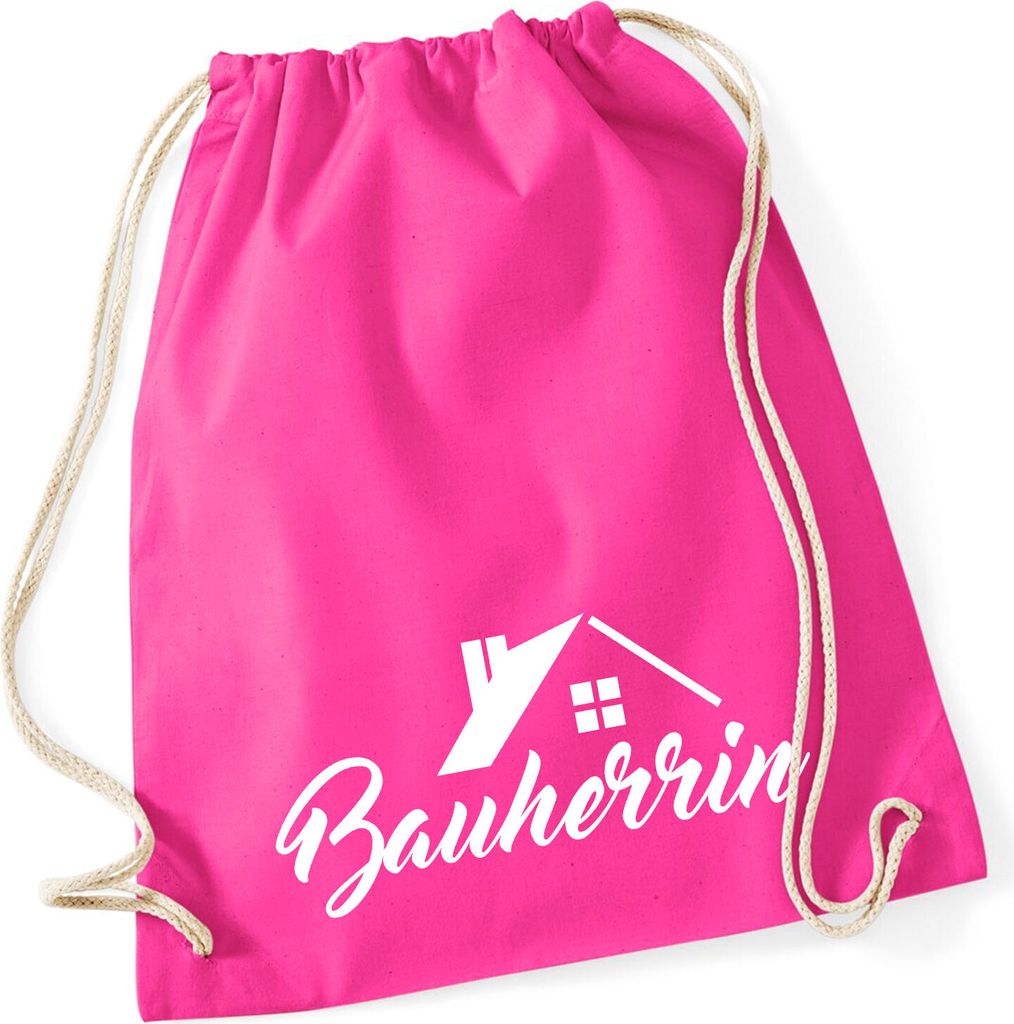 Huuraa Turnbeutel Bauherrin 12 Liter Fuchsia Baumwolle Rucksack Geschenkidee