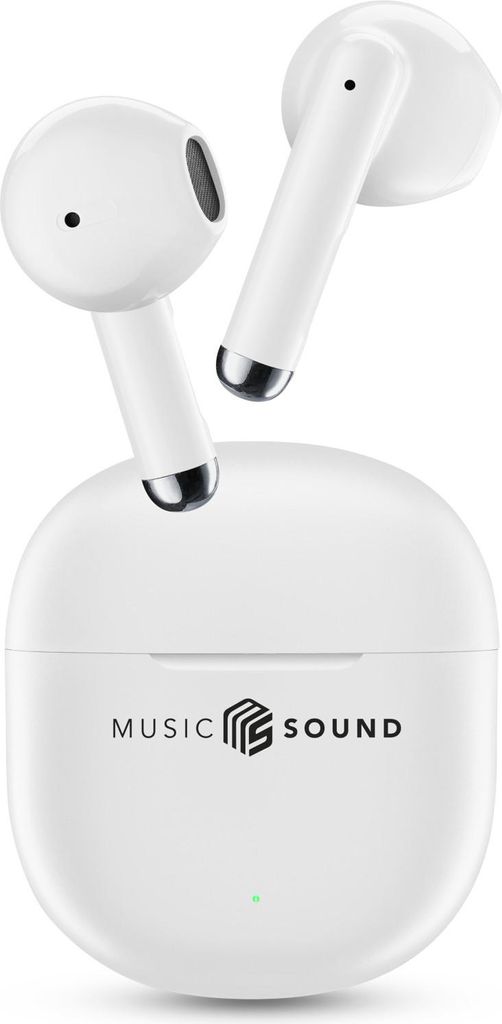Music Sound Breeze Kapselartiges Bluetooth-Headset mit farbiger Hülle, True Wireless Stereo (TWS), Anrufe/Musik, 64 g, Kopfhörer, Weiß