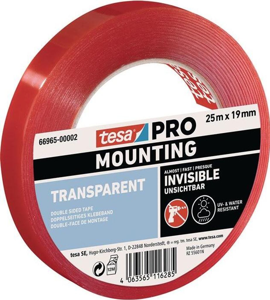 Montageband Mounting PRO Transparent 66965 transp.L.25m B.19mm