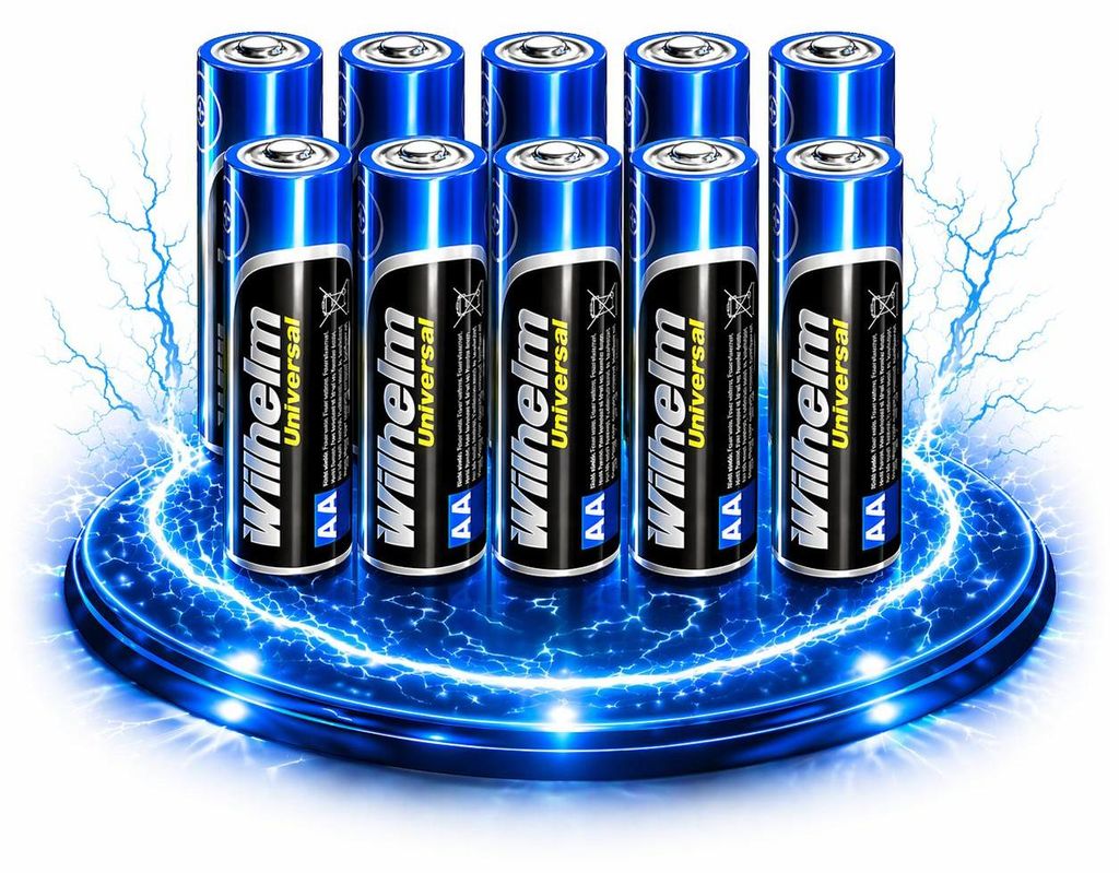 10 AA Mignon WILHELM Ultra Plus Alkaline Batterien im Shrink LR6 ø 14,5 x 50,5 mm