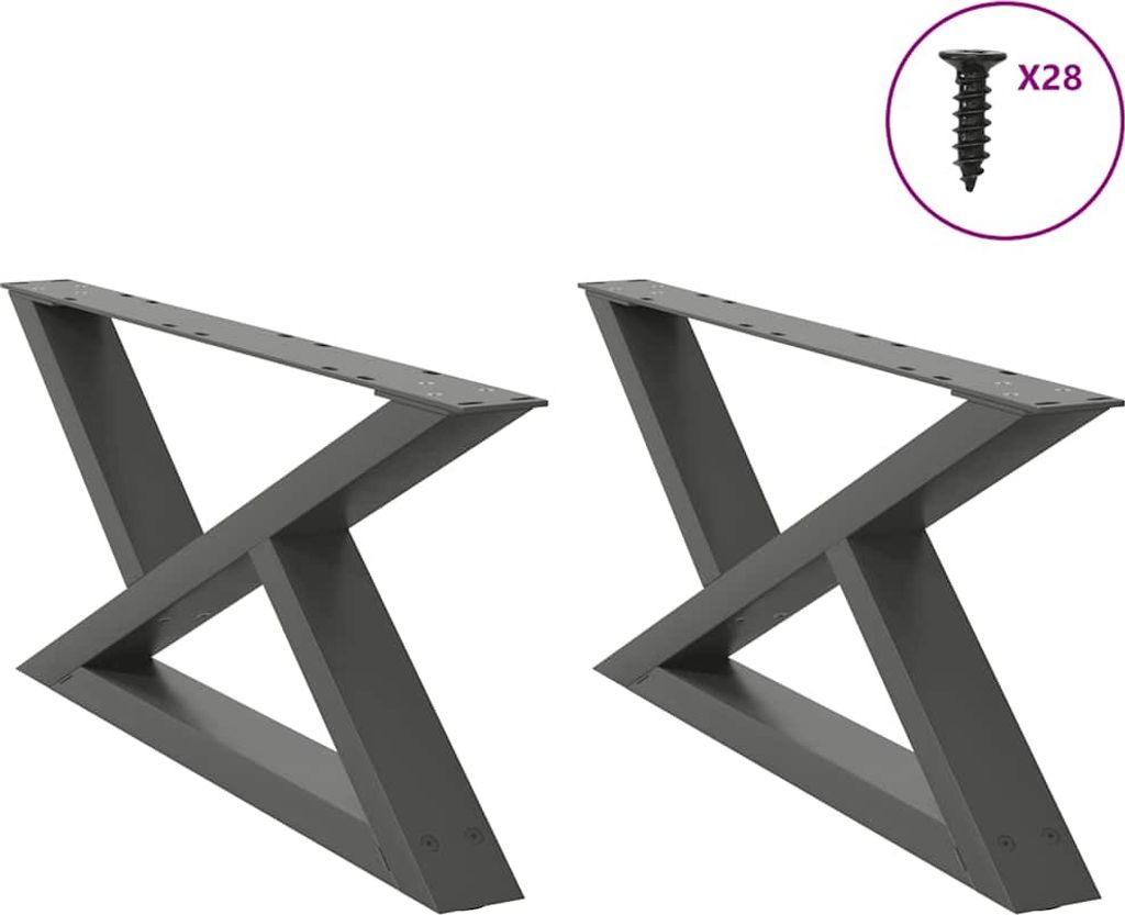 Couchtischbeine 2 Stk. Anthrazit 70x(30-31,3) cm Stahl
