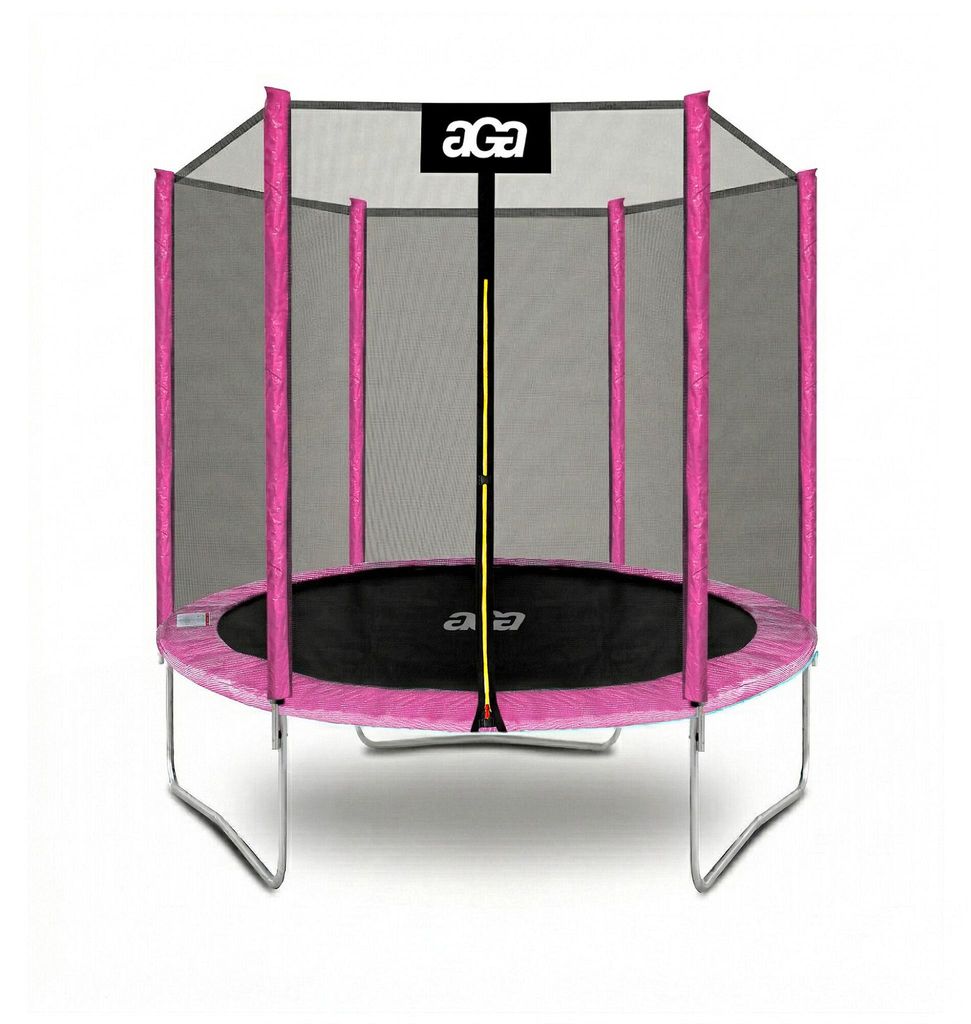 Aga SPORT TOP Trampolin, 180 cm 6 ft Rosa, Kindertrampolin, Gartentrampolin mit Sicherheitsnetz + Schutznetz