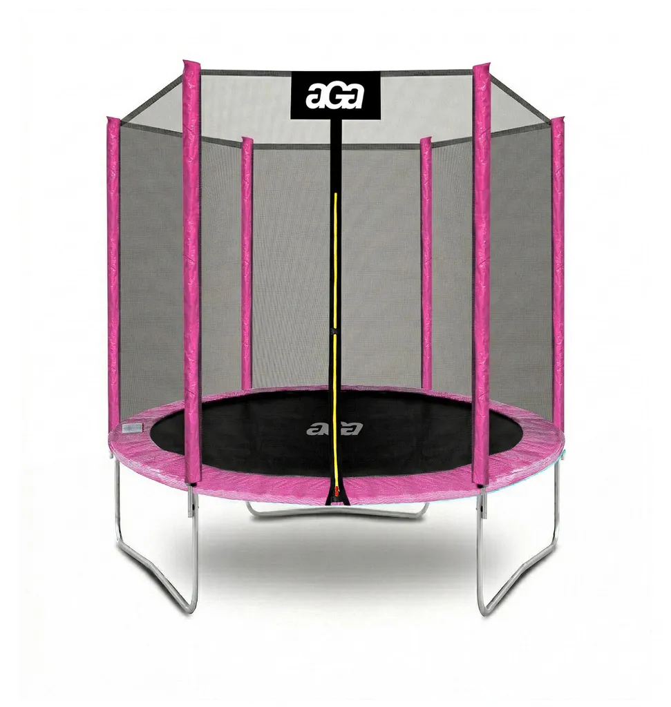 Trampoline Enfant 180 cm Rose Aga pour Jouer en Extérieur en Sécurité