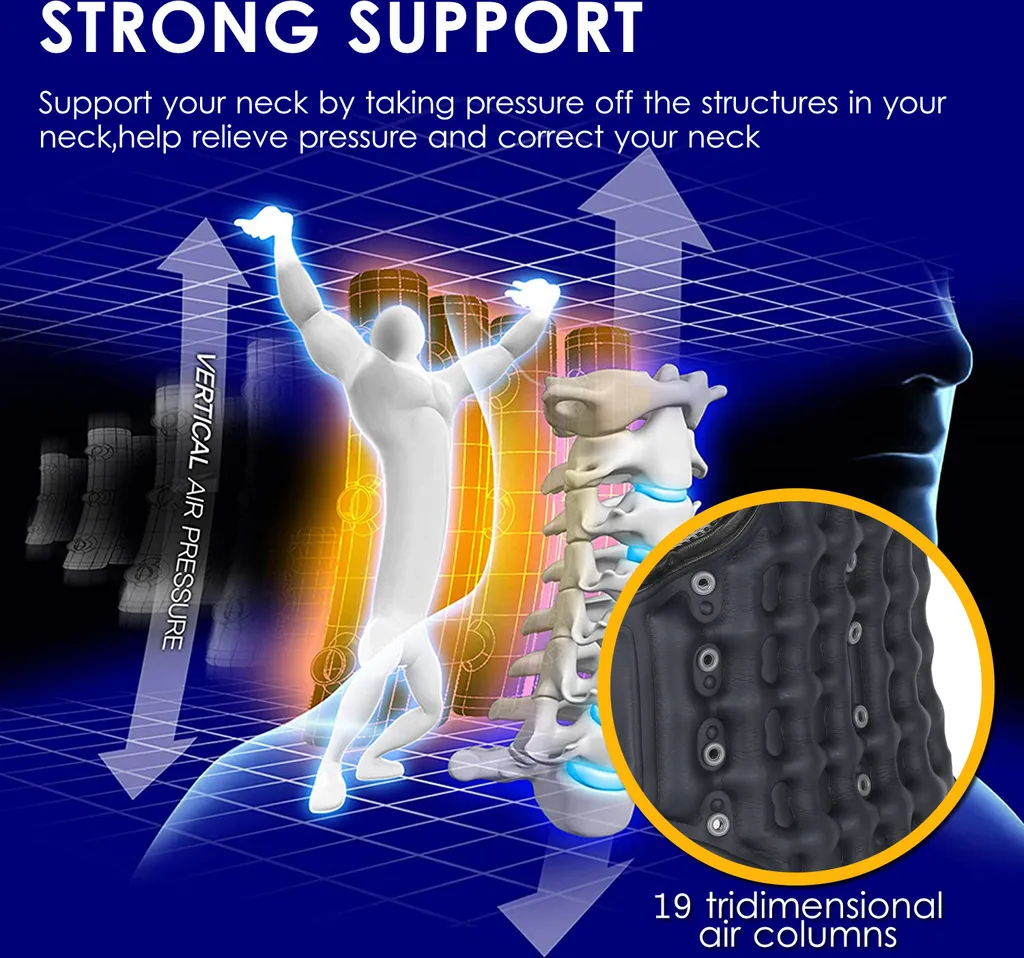 Appareil gonflable cervical ergonomique pour étirement de la nuque