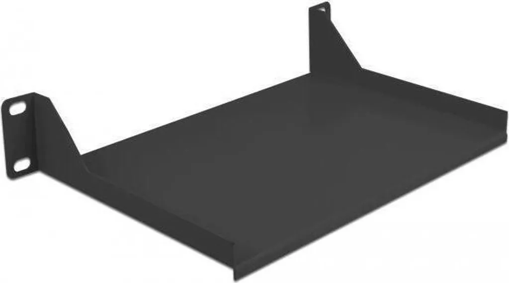 Ripiano Rack 10 pollici Delock 1 HE: Mensola Nera per Switch e Router