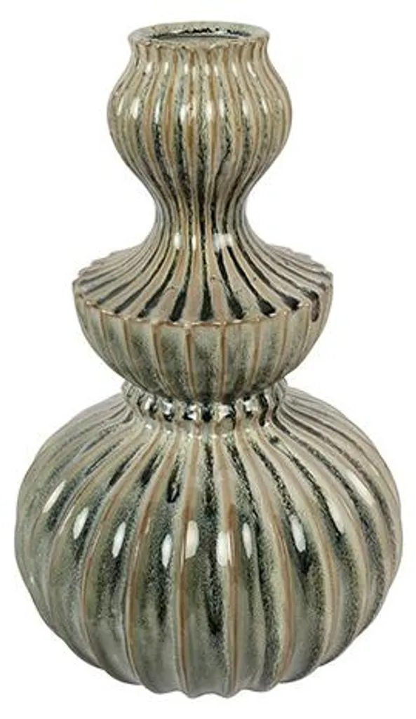 Vase en faïence Moïs vert émeraude 38 cm - Design moderne et épuré