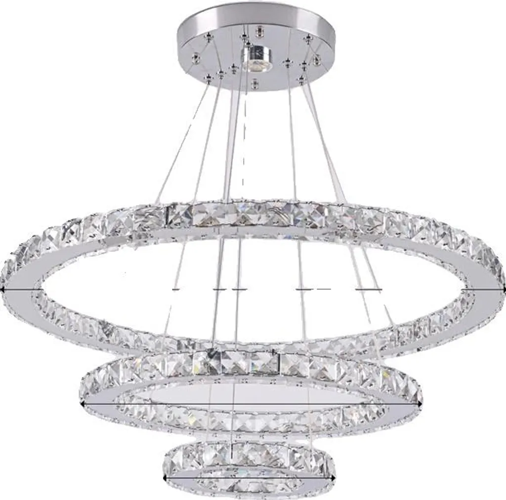 Éclairage LED Dimmable 3 Anneaux pour Grand Volume et Plafond Haut