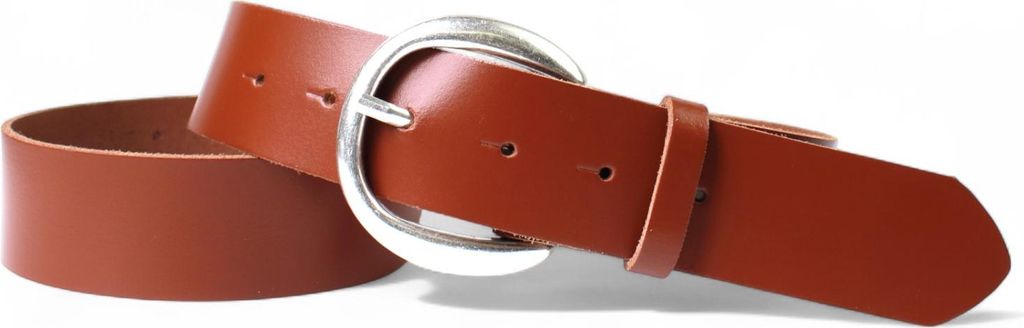 FRONHOFER Gürtel Damen 4 cm runde Gürtelschnalle mattsilber echt Ledergürtel