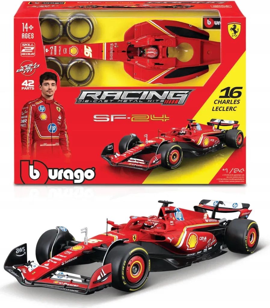 Maquette F1 Ferrari SF-24 Leclerc 1/24 Bburago Kit voiture de course
