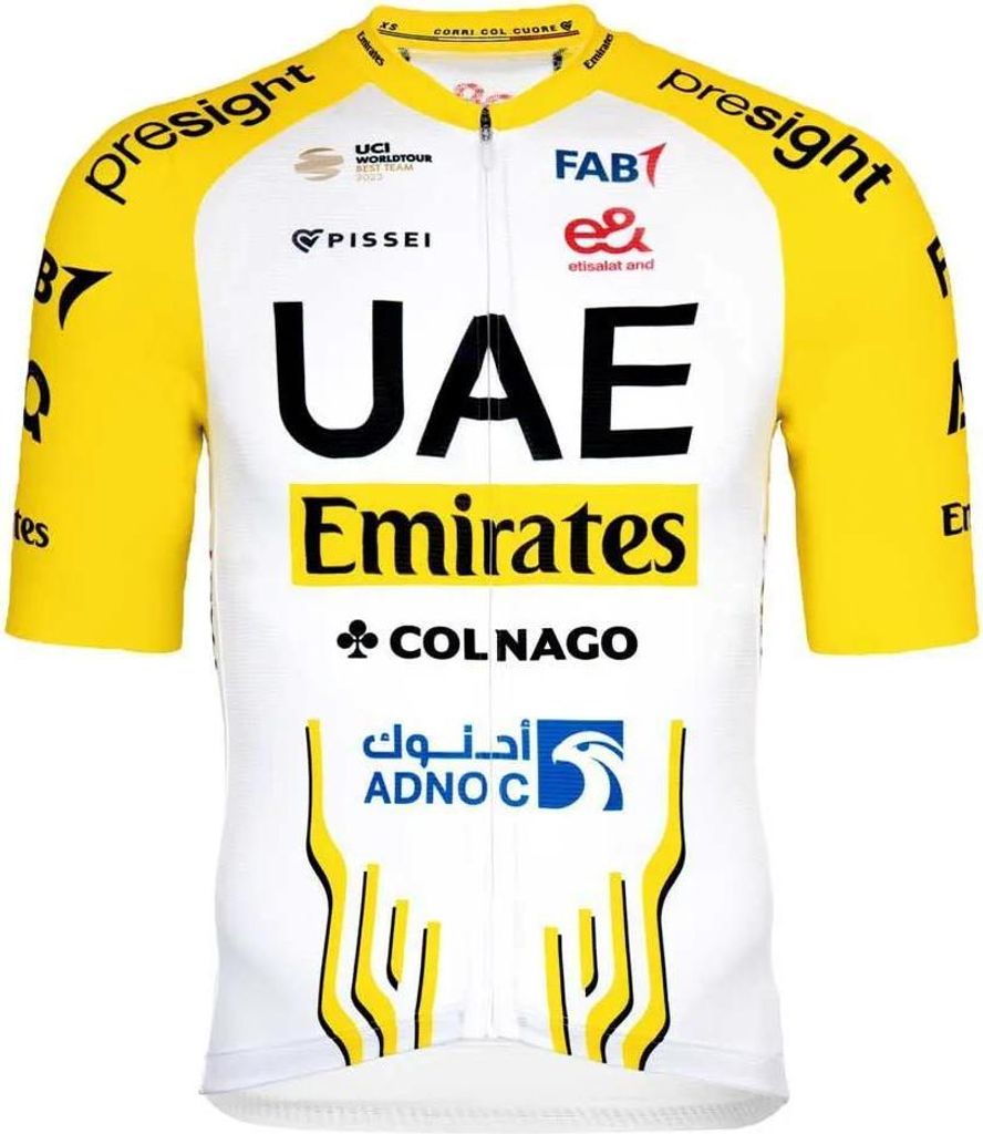 Pissei Uae Team Emirates - Tour De France 2024 Replica Kurzarm-radtrikot Gelb XL Herren Gelb XL