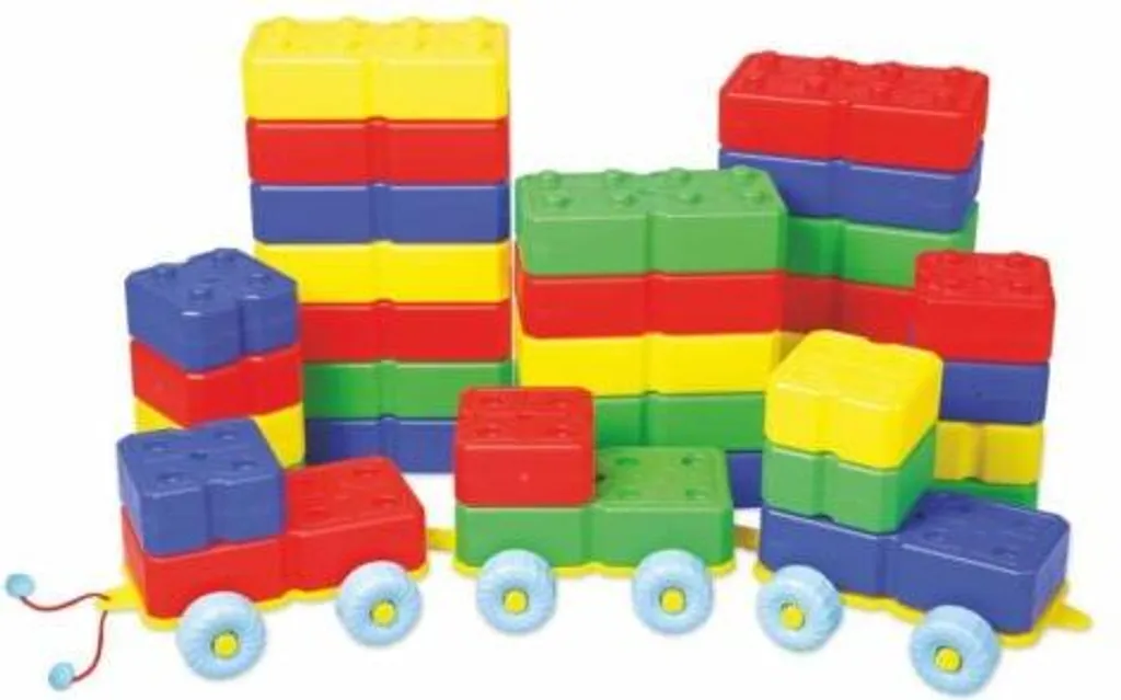 Jeu de construction King 40 blocs éducatifs avec chariot mobile
