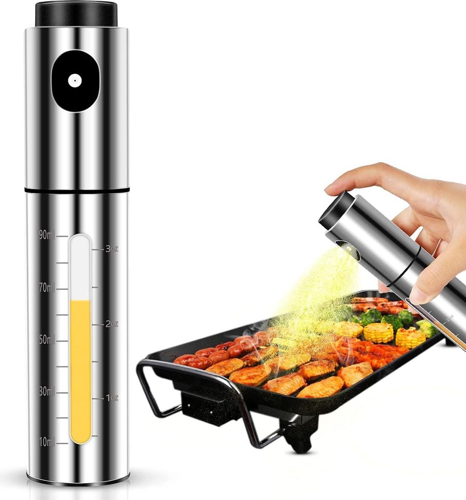 ?lsprš¹her zum Kochen, 100 ml Edelstahl-?lspender fš¹r Hei?luftfritteuse, Kš¹chengeschirr-?lflasche fš¹r Salat, Grillen, Backen, Braten, Gr...