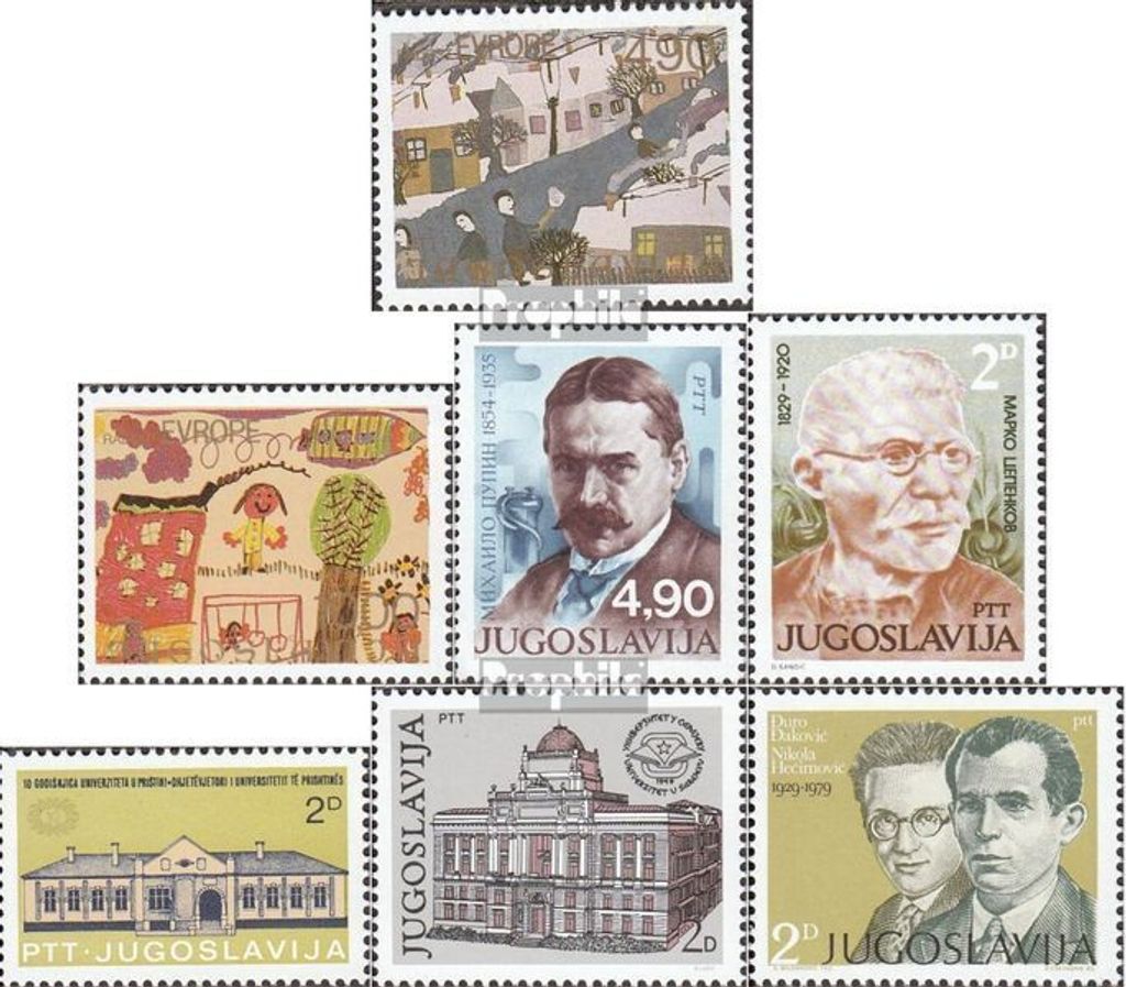 Briefmarken Jugoslawien 1979 Mi 1804-1805,1806,1807,1808 1814,1815 (kompl.Ausg.) postfrisch Europäisches Kindertreffen