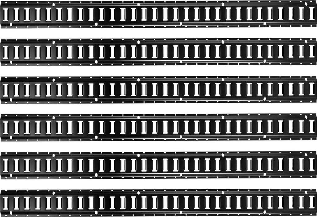 E-Track Tie-Down Rail Kit, 6 Pack 1.5 m E Track Rails, 26 Pcs Includes 2 Ratchet Straps & 6 O-Rings & 6 Tie-Offs with D-Ring & 12 End Caps, Fit for...