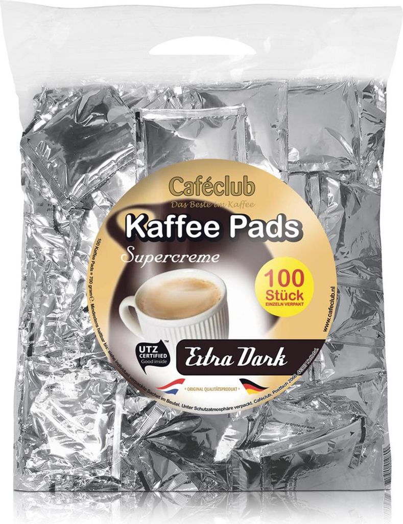 Cafeclub Supercreme Megabeutel Kaffeepads ExtraStark 100 Produktbild 